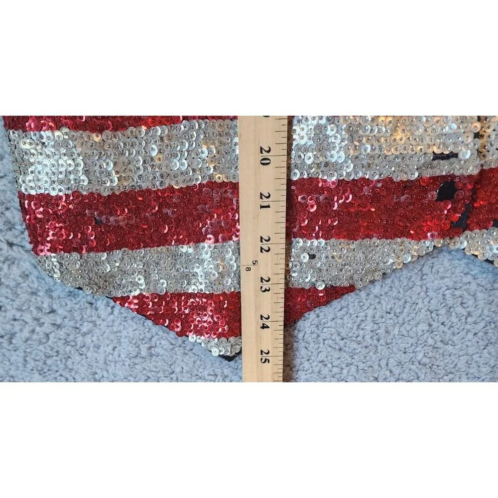 Bali Collection Unisex Snap Button Vest Sequin USA Flag Patriotic Star Stripes L